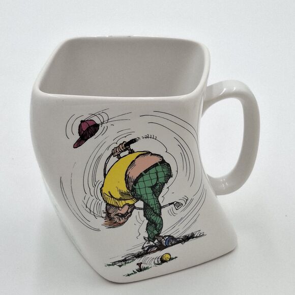 Vintage 1991 Golf Mug " The Results Of Overswing" Twisted Coffee Mug / Cup - Picture 6 of 9